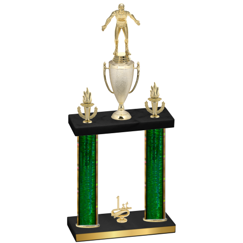 Double Green Glacier First Place Wrestling Trophy