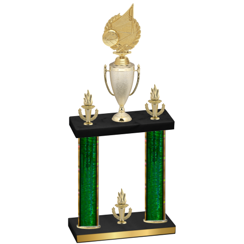 Double Green Glacier Victory Volleyball Trophy