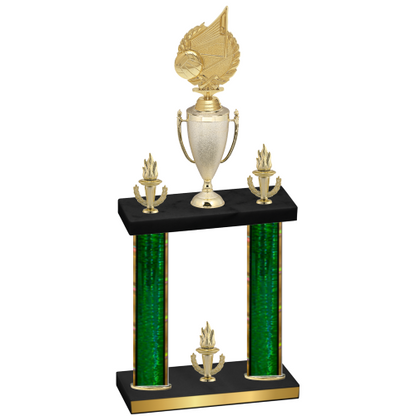 Double Green Glacier Victory Volleyball Trophy
