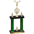 Double Green Glacier Victory Cheerleading Trophy