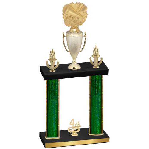 Double Green Glacier Fourth Place Cheerleading Trophy
