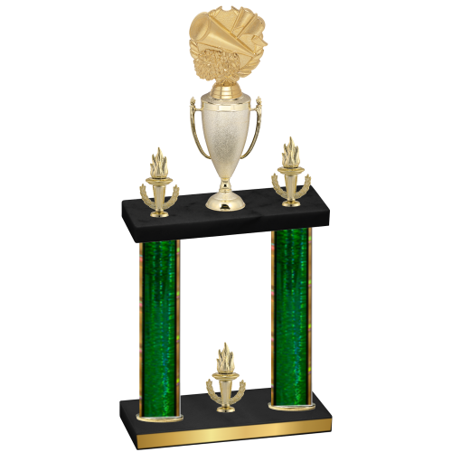 Double Green Glacier Victory Cheerleading Trophy