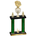 Double Green Glacier Second Place Basketball Trophy