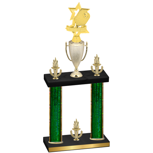 Double Green Glacier Victory Pickleball Trophy