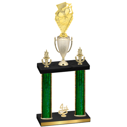 Double Green Glacier Fourth Place Pickleball Trophy