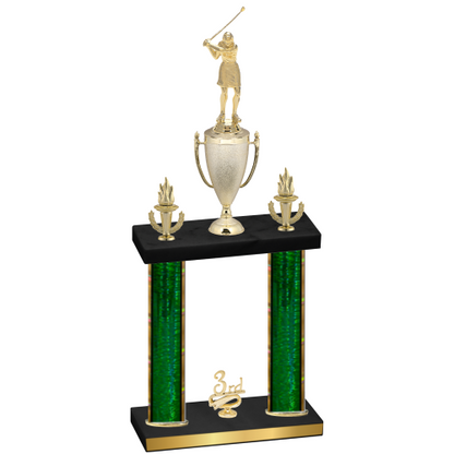Double Green Glacier Third Place Golf Trophy