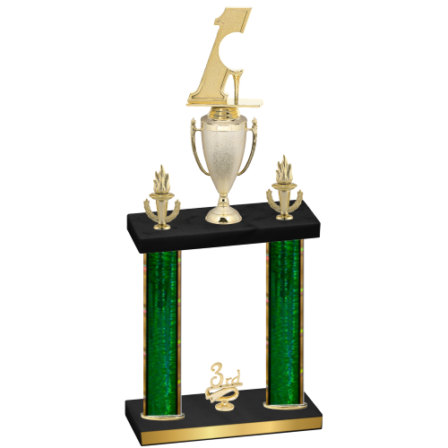 Double Green Glacier Third Place Golf Trophy