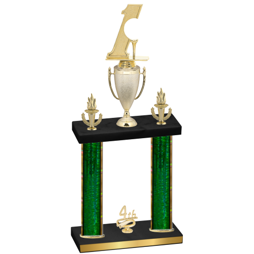 Double Green Glacier Fourth Place Golf Trophy