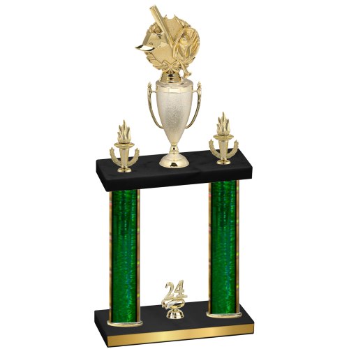 Double Green Glacier Year Baseball Trophy