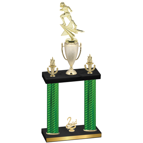Double Green Carbon Fiber Second Place Football Trophy