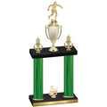 Double Green Carbon Fiber Third Place Soccer Trophy