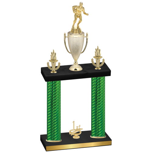 Double Green Carbon Fiber First Place Rugby Trophy