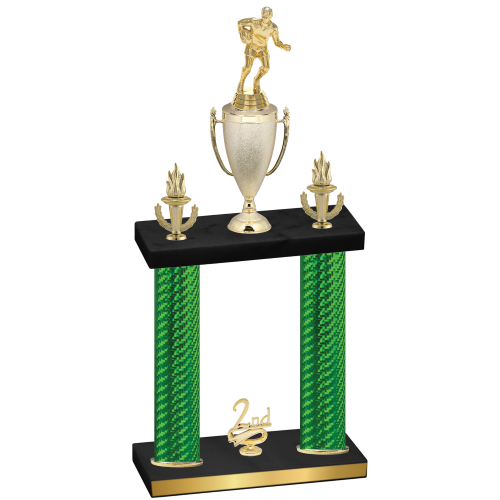 Double Green Carbon Fiber Second Place Rugby Trophy