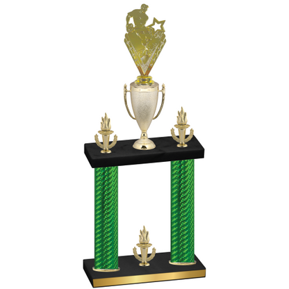 Double Green Carbon Fiber Victory Rugby Trophy