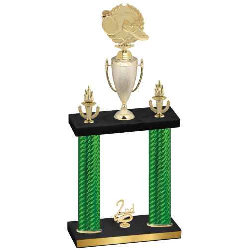 Double Green Carbon Fiber Second Place Running Trophy