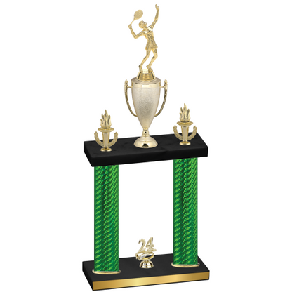 Double Green Carbon Fiber Year Tennis Trophy