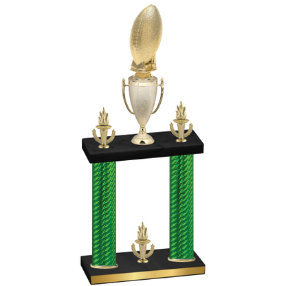 Double Green Carbon Fiber Victory Football Trophy