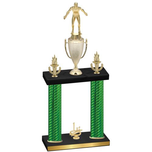 Double Green Carbon Fiber First Place Wrestling Trophy