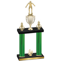 Double Green Carbon Fiber Fourth Place Wrestling Trophy