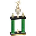 Double Green Carbon Fiber Fourth Place Bowling Trophy