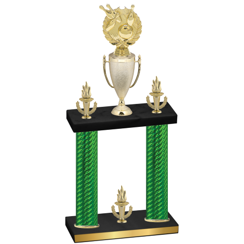 Double Green Carbon Fiber Victory Bowling Trophy