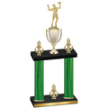 Double Green Carbon Fiber Victory Volleyball Trophy