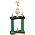 Double Green Carbon Fiber Victory Volleyball Trophy