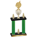 Double Green Carbon Fiber Victory Volleyball Trophy