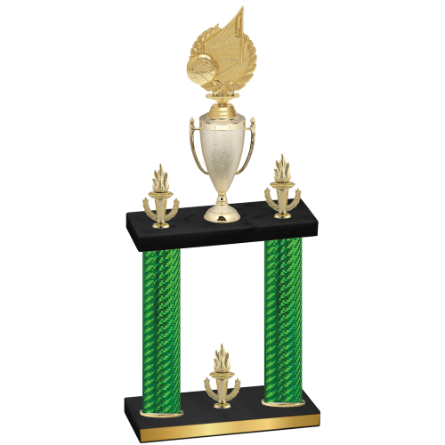 Double Green Carbon Fiber Victory Volleyball Trophy