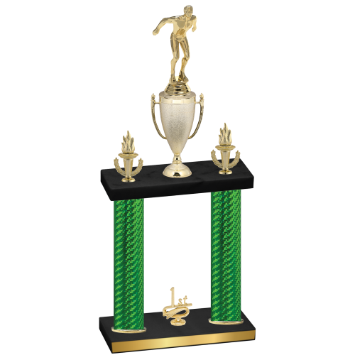 Double Green Carbon Fiber First Place Swimming Trophy
