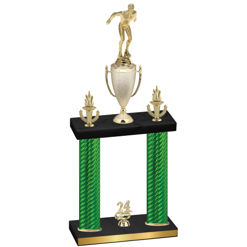 Double Green Carbon Fiber Year Swimming Trophy