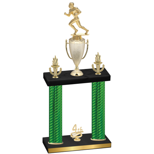 Double Green Carbon Fiber Fourth Place Football Trophy