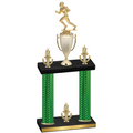 Double Green Carbon Fiber Victory Football Trophy