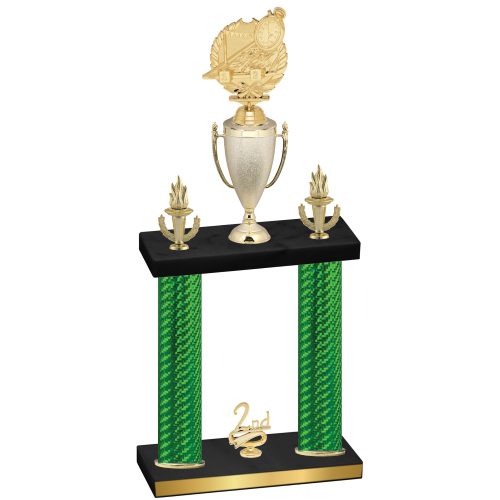Double Green Carbon Fiber Second Place Swimming Trophy