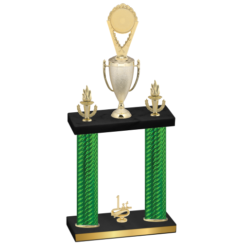 Double Green Carbon Fiber First Place Insert Trophy