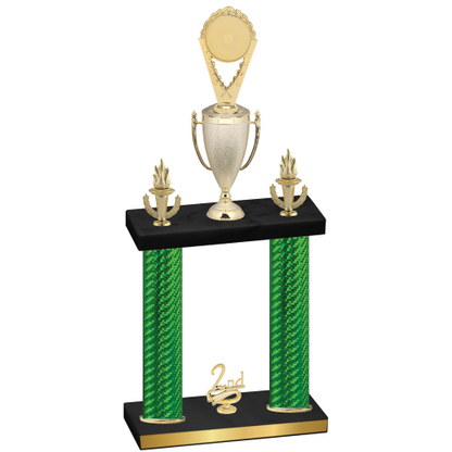 Double Green Carbon Fiber Second Place Insert Trophy