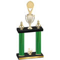 Double Green Carbon Fiber Third Place Insert Trophy