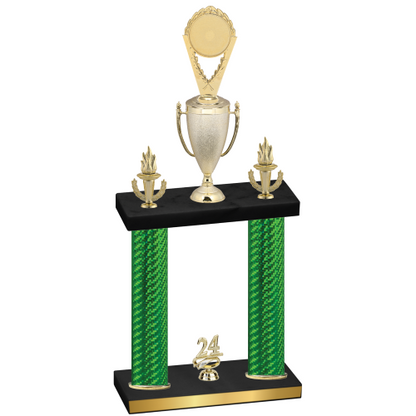 Double Green Carbon Fiber Year Insert Trophy
