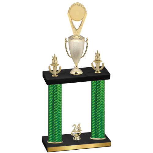 Double Green Carbon Fiber Year Insert Trophy