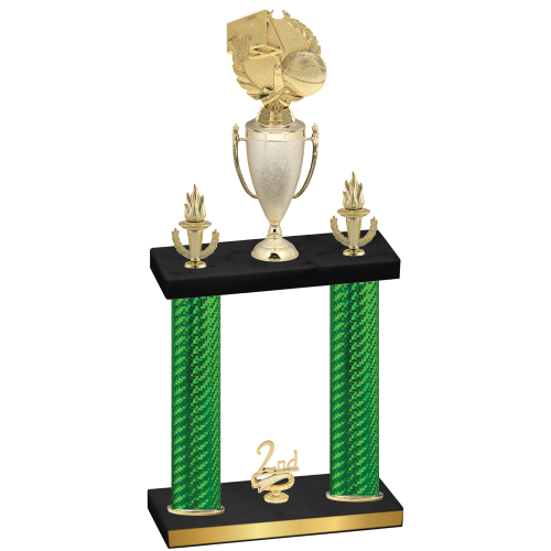 Double Green Carbon Fiber Second Place Basketball Trophy