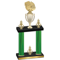 Double Green Carbon Fiber Victory Basketball Trophy