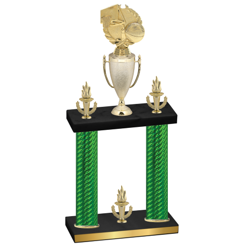 Double Green Carbon Fiber Victory Basketball Trophy
