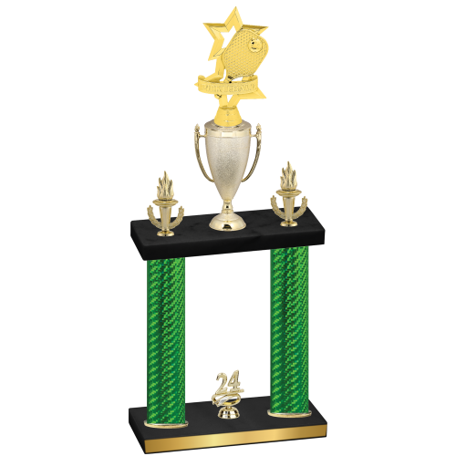 Double Green Carbon Fiber Year Pickleball Trophy