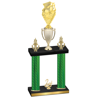 Double Green Carbon Fiber Second Place Pickleball Trophy