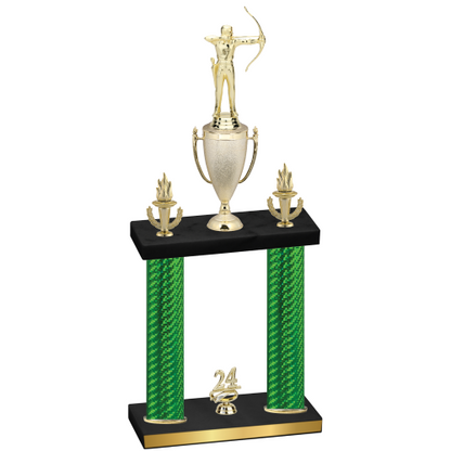 Double Green Carbon Fiber Year Archery Trophy