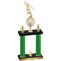 Double Green Carbon Fiber Fourth Place Basketball Trophy