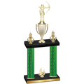 Double Green Carbon Fiber Fourth Place Archery Trophy