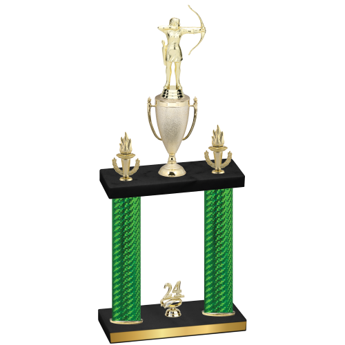 Double Green Carbon Fiber Year Archery Trophy