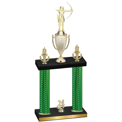 Double Green Carbon Fiber Year Archery Trophy