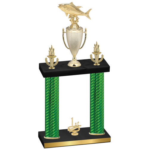 Double Green Carbon Fiber First Place Fishing Trophy